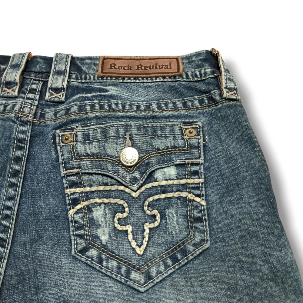 Rock Revival Shorts Women's 30 Blue Bermuda Alivia Preppy Western Summer‎